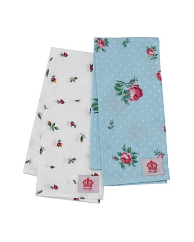 Royal Albert Polka Blue & Rose Buds Tea Towels