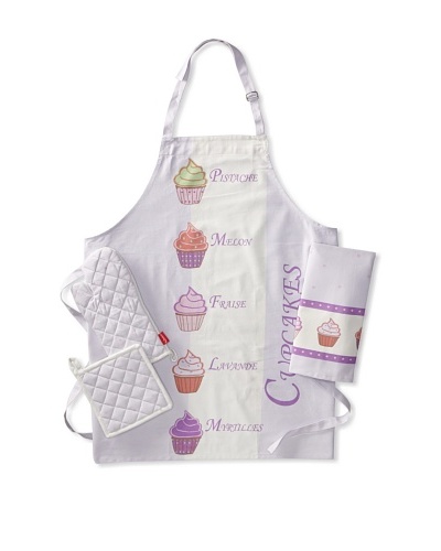 Rue Montmartre Cupcakes Lavande Kitchen Linen Set