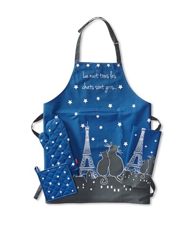 Rue Montmartre Paris La Nuit Ciel Etoile Kitchen Linen Set