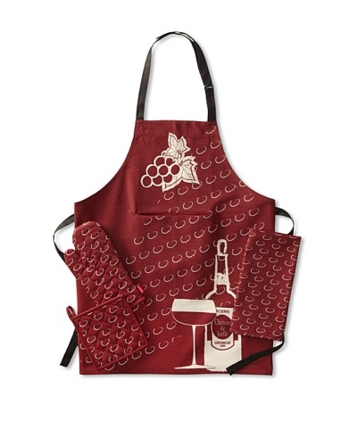 Rue Montmartre Raisons Rouges Vin Kitchen Linen Set