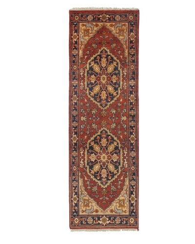 Rug Republic One Of A Kind Indo-Serapi Hand Knotted Rug, Antique Red/Multi, 2′ 6″ x 7′ 1As You See