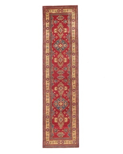 Rug Republic One Of A Kind Pakistani Kazak Rug, Red/Blue/Antique Ivory/Multi, 2′ 7″ x 10′ 6″ Runner