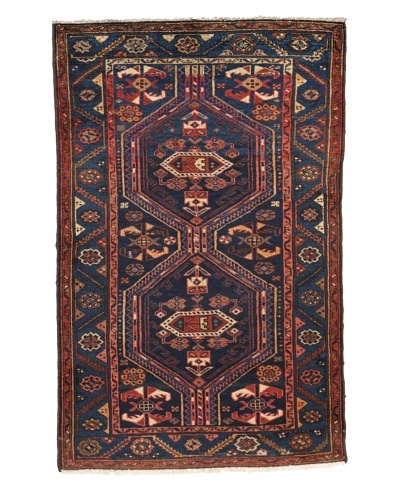 Rug Republic One Of A Kind Unique Vintage Persian Village Rug, Navy Blue/Multi, 3′ 9″ x 6′ 3″As You See