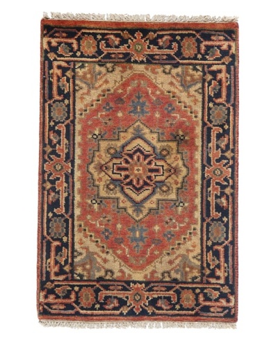 Rug Republic One Of A Kind Indo-Serapi Hand Knotted Rug, Antique Red/Multi, 2′ x 3’As You See