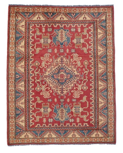 Rug Republic One Of A Kind Pakistani Kazak Rug, Red/Blue/Antique Ivory/Multi, 4' 3 x 5' 5As You Se...