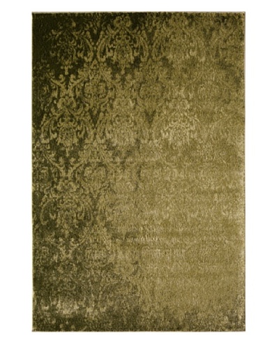 Rugs America Hudson Plush Rug [Green Damask]