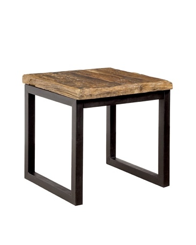 Coast to Coast Railroad Wood & Iron End Table