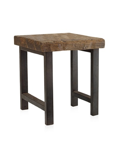 Classic Home Jaden Iron Leg End Table, Natural/Iron