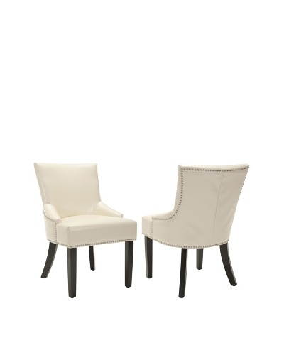 Safavieh Set of 2 Lotus Kd Side Chairs, Flat Cream