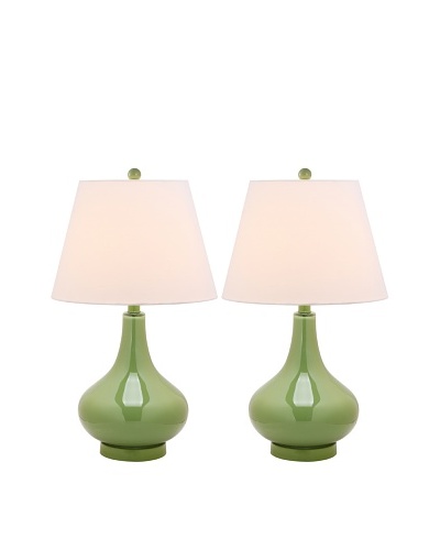 Safavieh Set of 2 Amy Gourd Glass Lamps