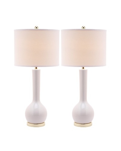 Safavieh Set of 2 Mae Long Neck Ceramic Lamps, WhiteAs You See