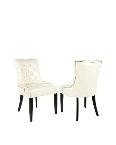 Safavieh Set of 2 Ashley Side Chairs, Flat Cream