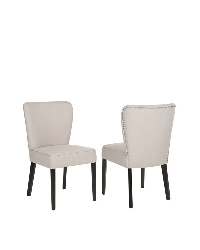 Safavieh Set of 2 Clifford Side Chairs, Taupe