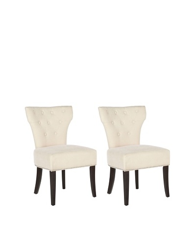 Safavieh Mercer Collection Jamie Cream Polyester Dining Chair, Set of 2