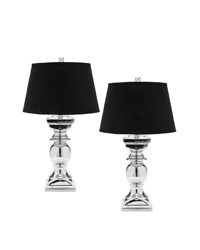 Safavieh Set of 2 Helen Velvet Lamps, Black