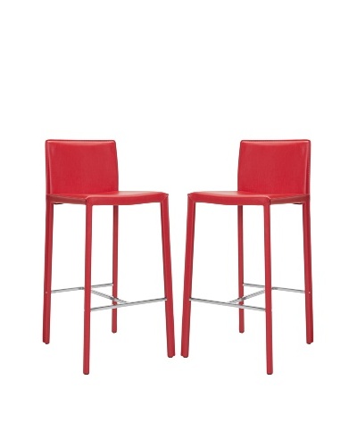 Safavieh Set of 2 Jason 30 Bar Stools, Red