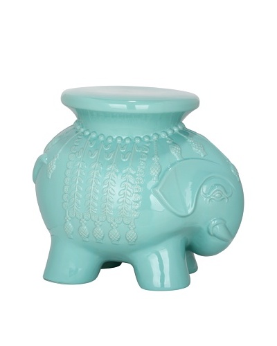 Safavieh Ceramic Elephant Stool, Light Blue