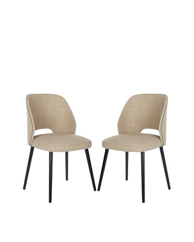 Safavieh Set of 2 Lizzie Dining Chairs, Beige