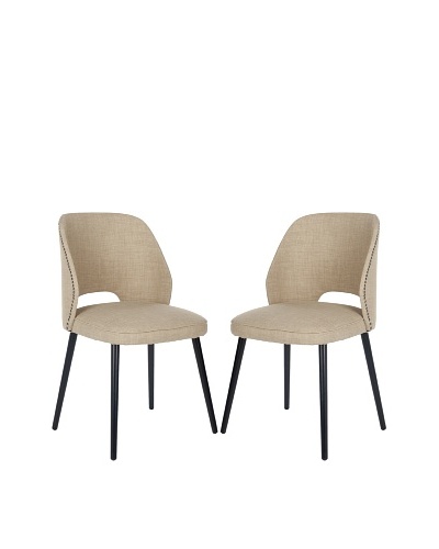 Safavieh Set of 2 Lizzie Dining Chairs, Beige