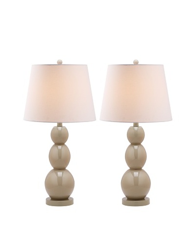 Safavieh Set of 2 Jayne Three Sphere Glass Lamps, Taupe