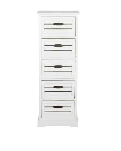 Safavieh Sarina-5 Drawer Cabinet, Distressed Cream