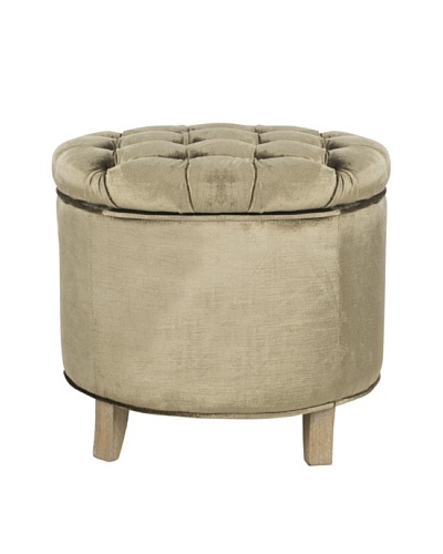 Safavieh Amelia Tufted Storage Ottoman, Antique Sage