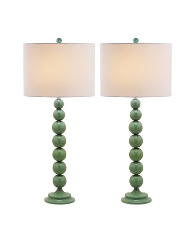 Safavieh Set of 2 Jenna Stacked Ball Lamps, Marine Blue