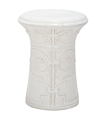 Safavieh Imperial Scroll Garden Stool, White