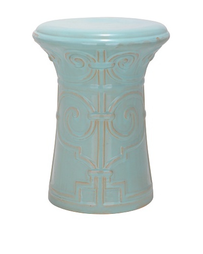 Safavieh Imperial Scroll Garden Stool, Light Aqua