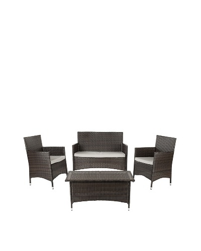 Safavieh Mojavi 4-Piece Wicker Set [Brown/Grey]