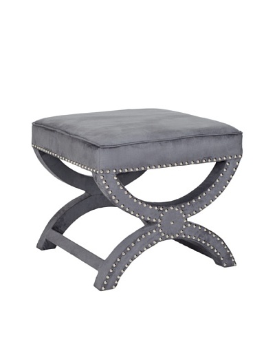 Safavieh Mystic Ottoman, Pewter Gray/Nickel