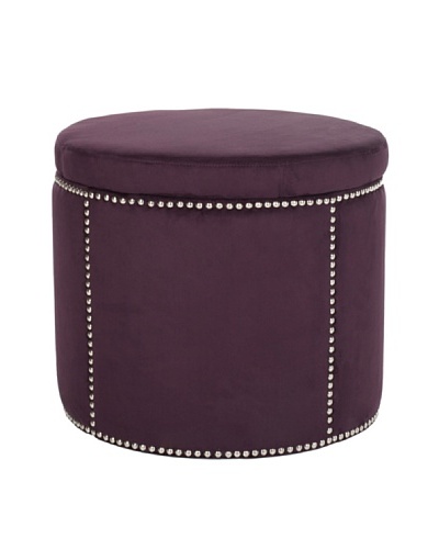 Safavieh Jody Storage Ottoman, Merlot/Nickel