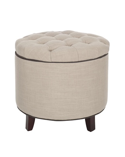 Safavieh Amelia Tufted Storage Ottoman, True Taupe