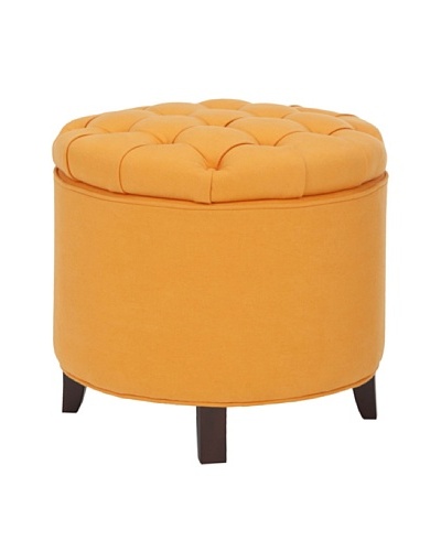 Safavieh Amelia Tufted Storage Ottoman, Tangerine