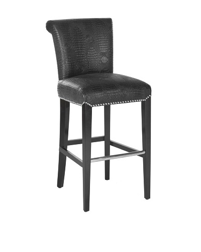 Safavieh Seth Bar Stool, Black Croc