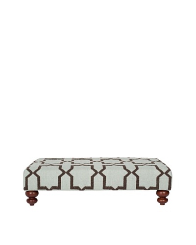 Safavieh Moorish Tile Dhurrie Ottoman, Light Blue/Brown