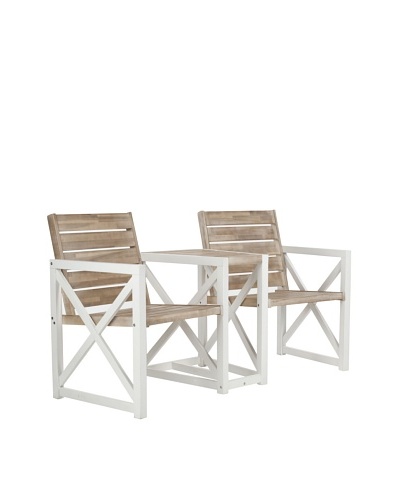 Safavieh Jovanna 2 Seat Bench [White/Oak]