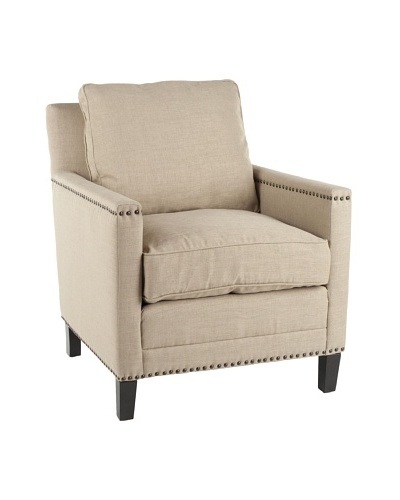 Safavieh Buckler Arm Chair, Straw/Espresso