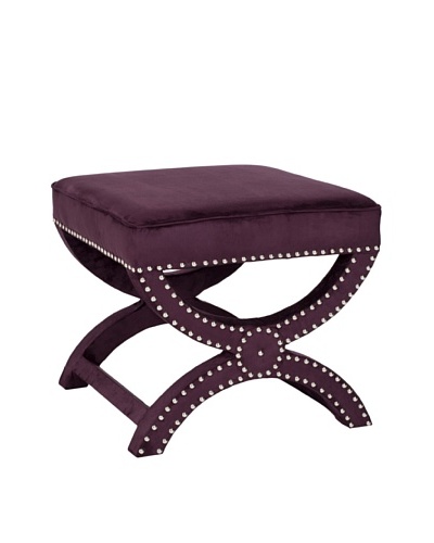 Safavieh Mystic Ottoman, Purple Grape/Nickel