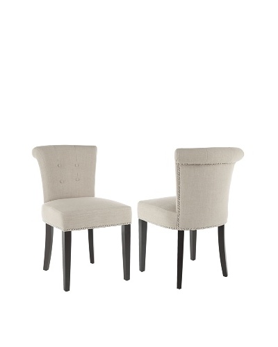 Safavieh Set of 2 Sinclaire Side Chairs, True Taupe