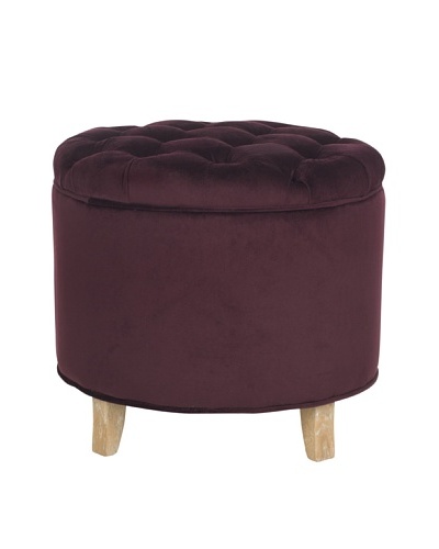 Safavieh Amelia Tufted Storage Ottoman, Bordeaux