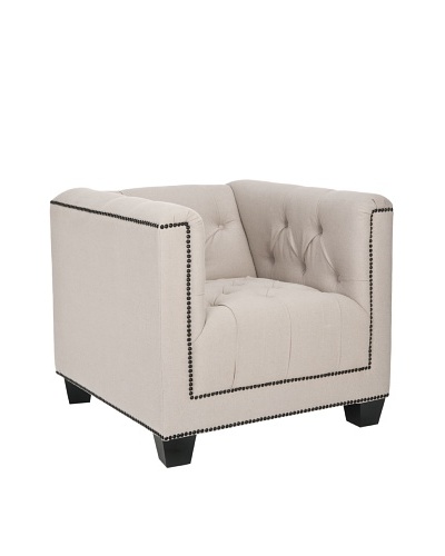 Safavieh Bentley Club Chair, Beige/Dark Java