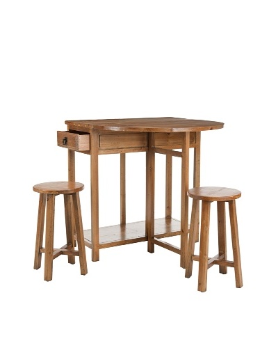 Safavieh Miles Bar Table & Stools, Medium Oak