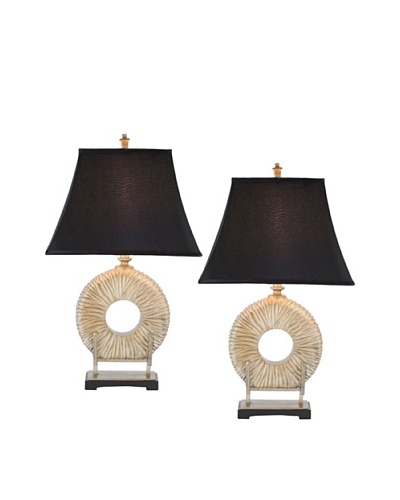 Safavieh Set of 2 Gabriella Circle Lamps, Gold