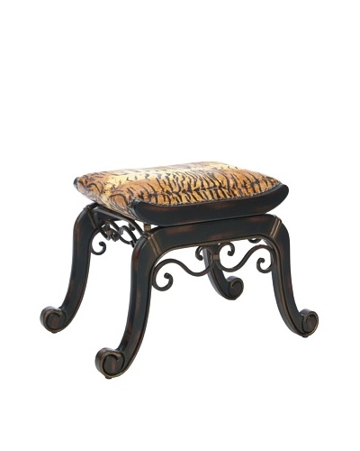 Safavieh Marion Stool, Dark Brown/Tiger