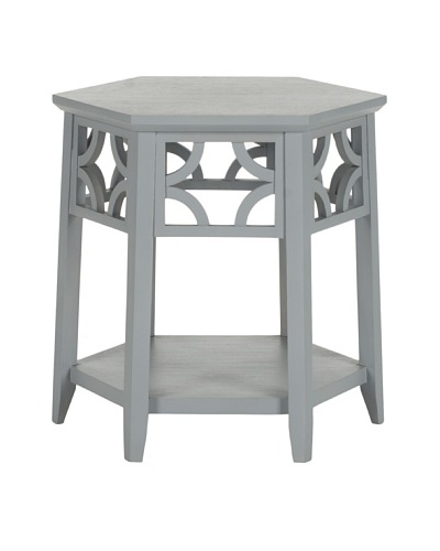 Safavieh Connor Hexagon End Table, Pearl Blue Grey