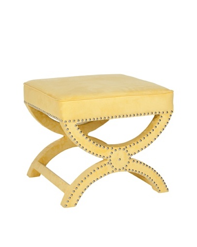 Safavieh Mystic Ottoman, Yellow/Nickel