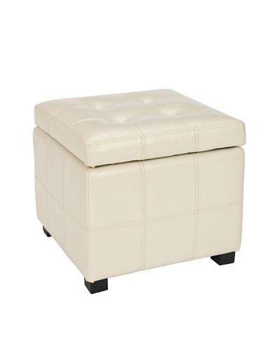 Safavieh Maiden Square Tufted Ottoman, Flat Cream