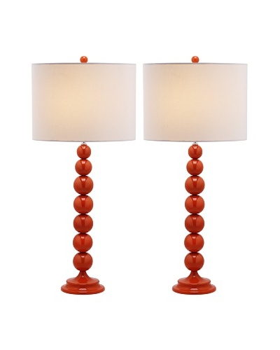 Safavieh Set of 2 Ball Lamps, Orange