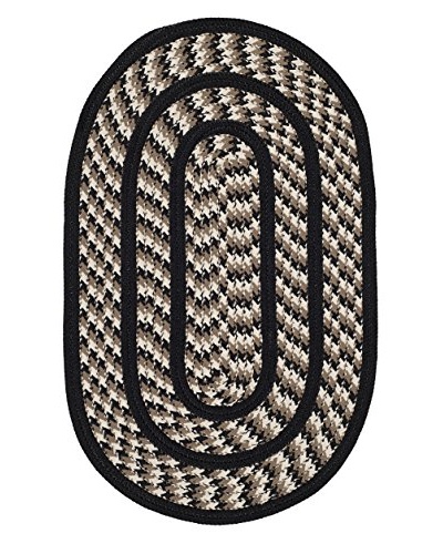 Safavieh Braided Rug, Ivory/Black, 8' x 10' Oval